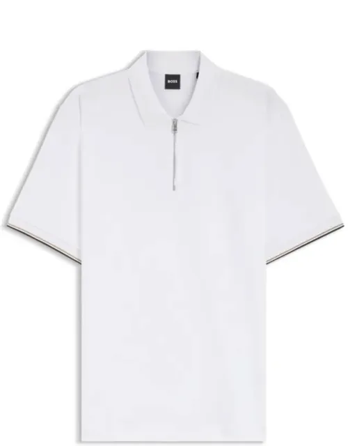 Cotton-piqué Polo Shirt With Zip Neck