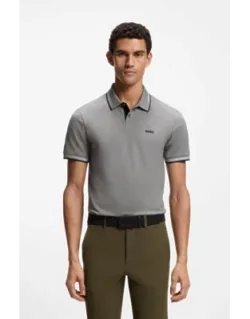 Stretch-cotton Slim-fit Polo Shirt With Branding And Stripes