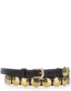 Trinidad Belt With Pin-buckle Closure And Stud Details In Leather