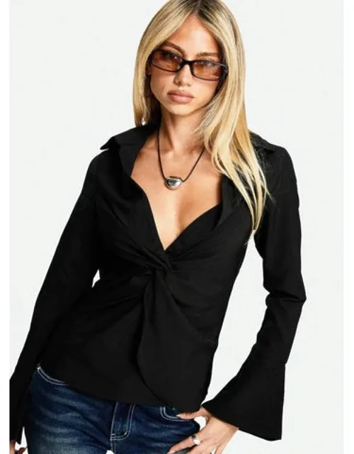 Twist Detail Long Sleeve Shirt