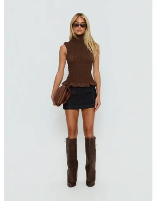 High Neck Textured Top