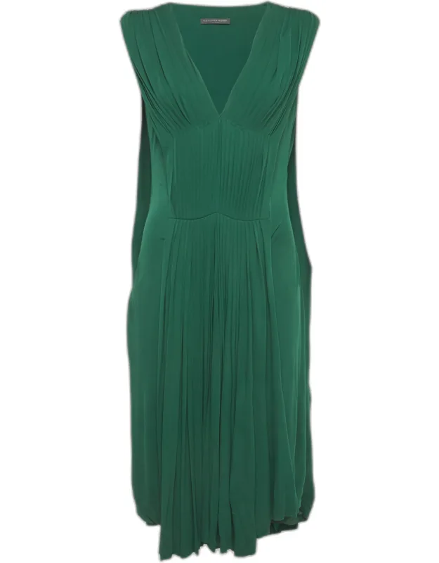 Jersey Pleated Sleeveless Midi Dress