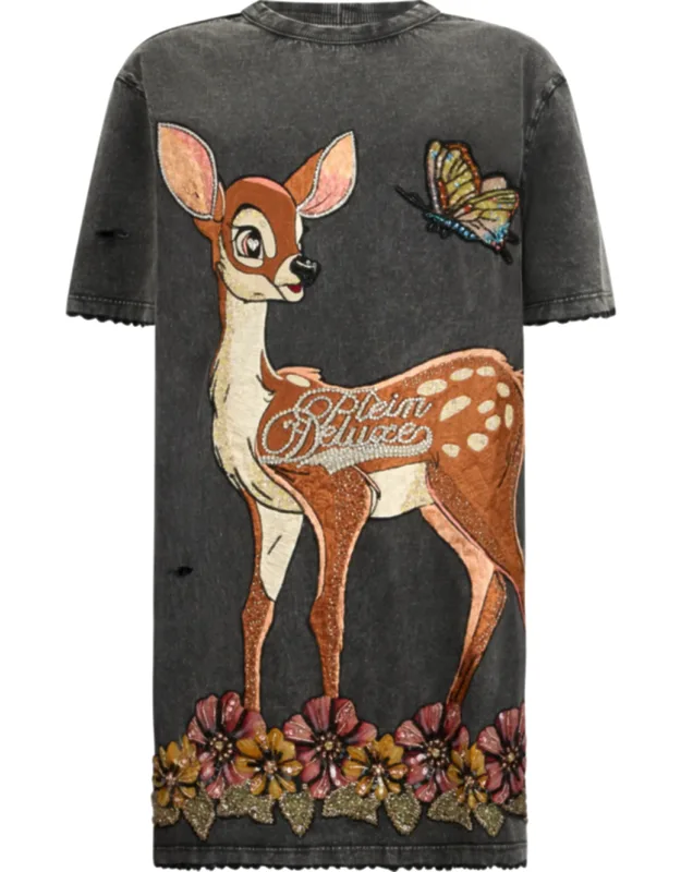 Open Back Destroyed T-shirt Dress
