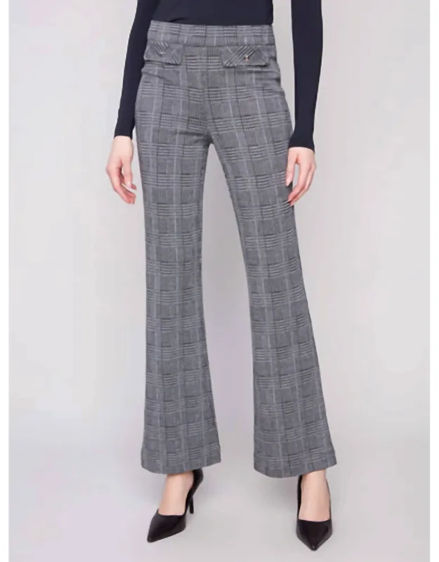 Glen Plaid Flare Pants