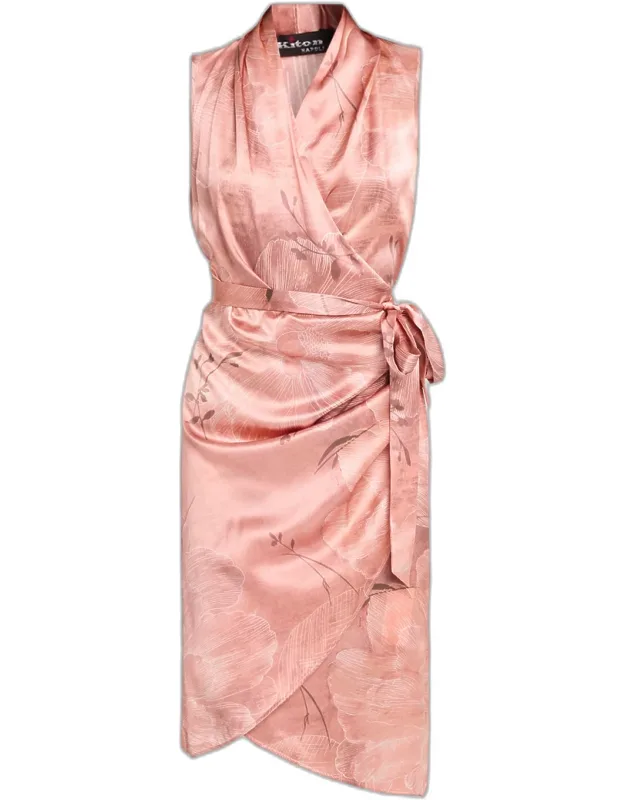 Floral-print Silk Wrap Dress