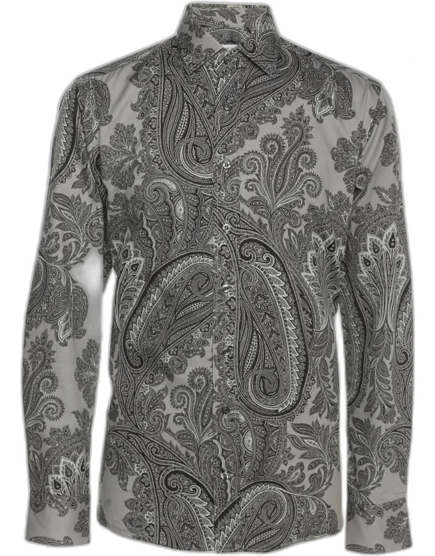 Paisley Print Cotton Long Sleeve Shirt