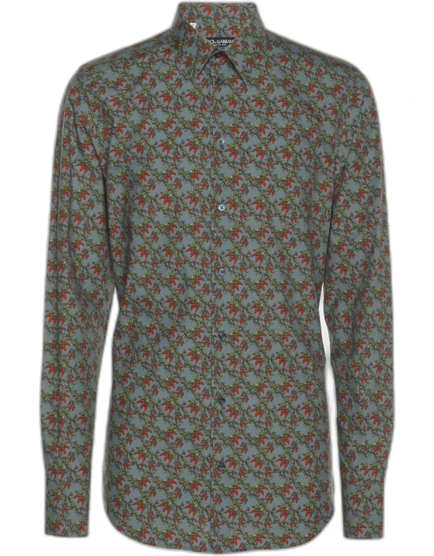 Multicolor Floral Print Cotton Long Sleeve Shirt