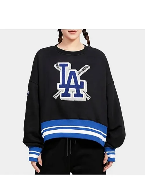 Pro Standard Los Angeles Dodgers Mlb Mashup Rib Fleece Crewneck Sweatshirt