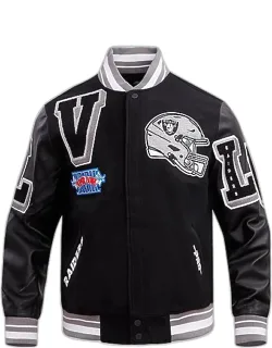 Las Vegas Raiders Nfl Mashup Rib Wool Varsity Jacket