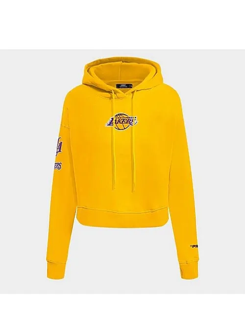 Los Angeles Lakers Nba Classic Fleece Cropped Pullover Hoodie