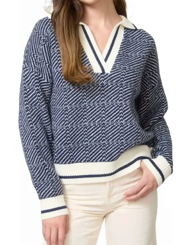 Geo Stripe Pullover Sweater