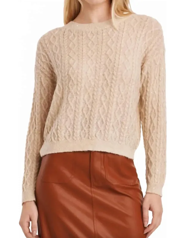 Sari Sparkle Cable Knit Sweater