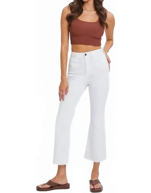 High Rise Crop Flare Jeans