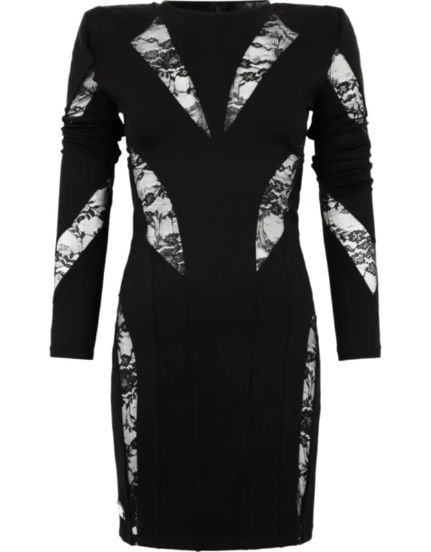 Multicutting Long Sleeve Mini Dress