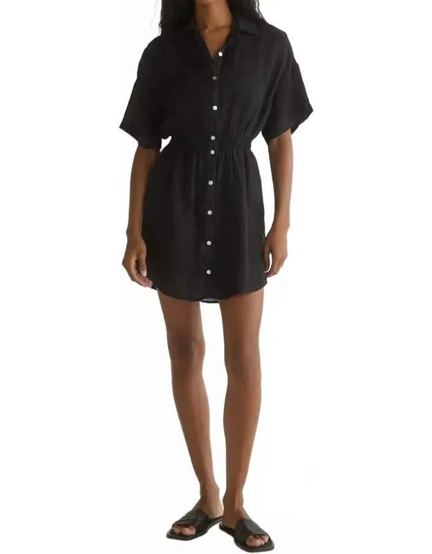 Smocked Short Sleeve Dress