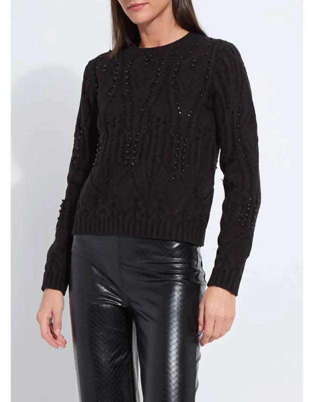 Cozy Embellished Cable Sweater