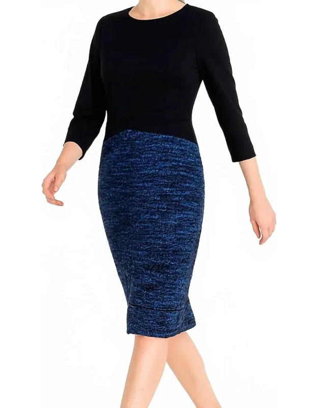 Mixed Media Sheath Dress