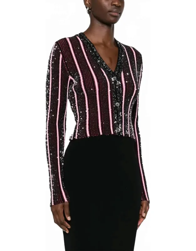 Sequined Buttoned Cardigan