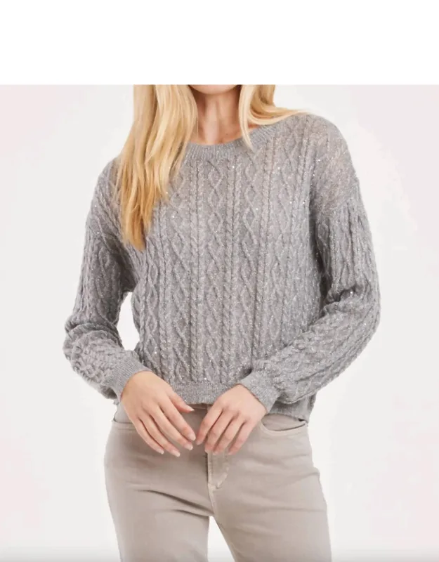 Sari Sparkle Cable Knit Sweater