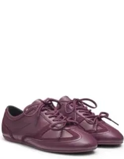 Suede-trim Trainers In Nappa Leather