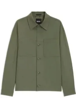Machine-washable Relaxed-fit Overshirt In Stretch Fabric