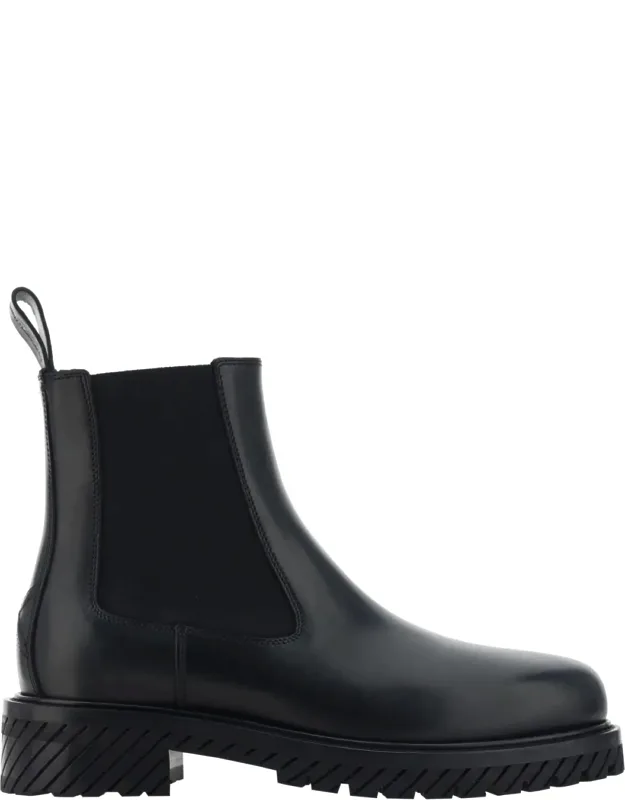 Leather Combat Ankle Boots