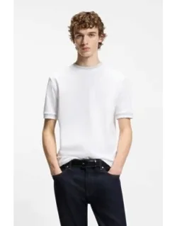 Contrast-tipping Slim-fit T-shirt In Mercerised Cotton