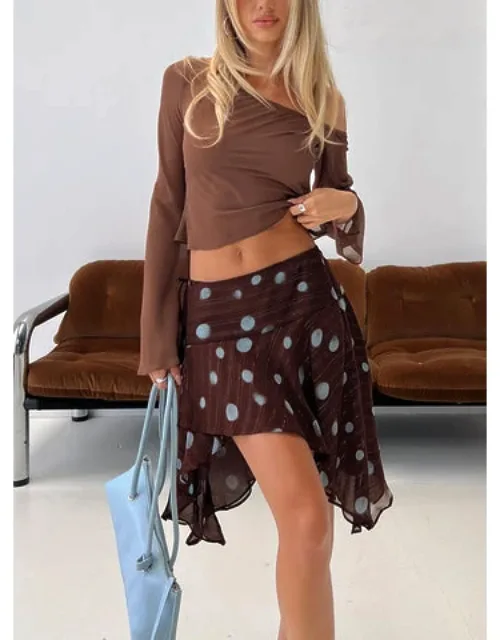 Asymmetrical Chiffon Mini Skirt