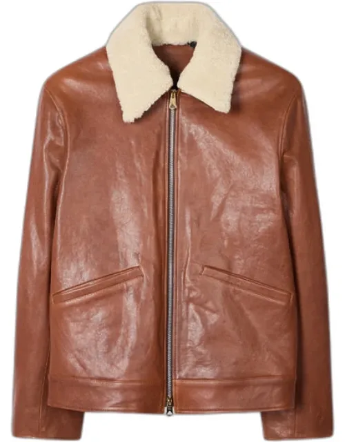 Leather Jacket With Detachable Collar