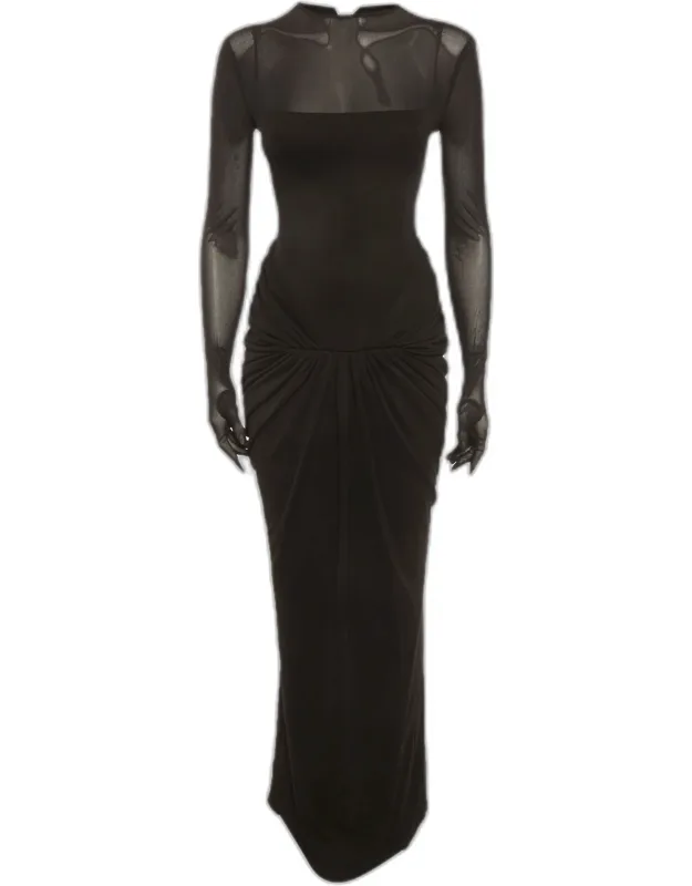 Jersey Draped Maxi Dress