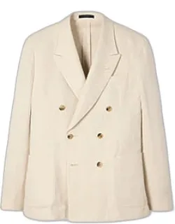 Cotton-linen Twill Double Breasted Blazer