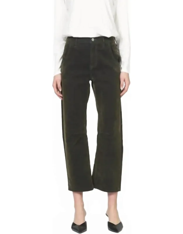 Lasso Velvet Coated Barrel Leg Jeans