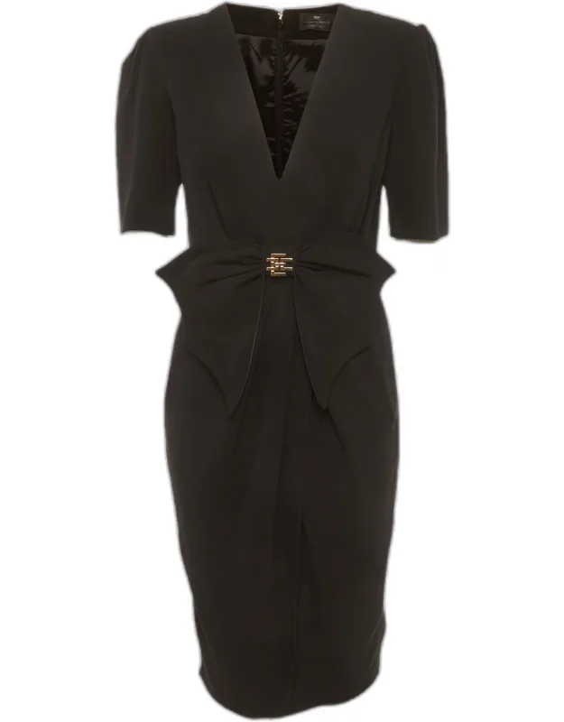 Crepe Bow Detail Mini Dress
