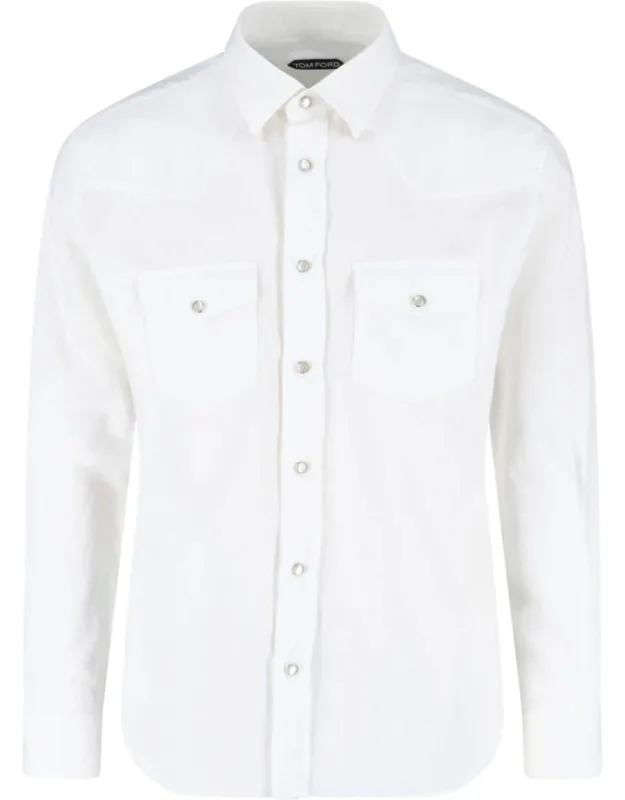 'western Shirt With Classic Collar And Button Closure'