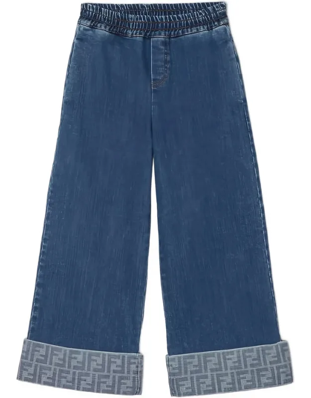 Logo-pattern Wide-leg Jeans