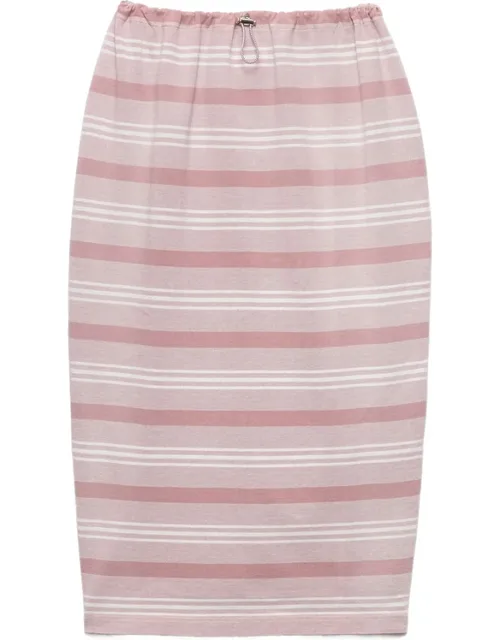 Striped-detail Midi Skirt