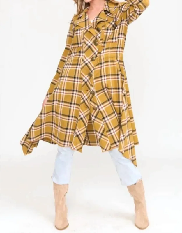 Plaid Trench Coat