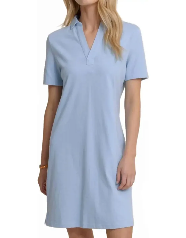 Demi Solid Short Sleeve Polo Dress