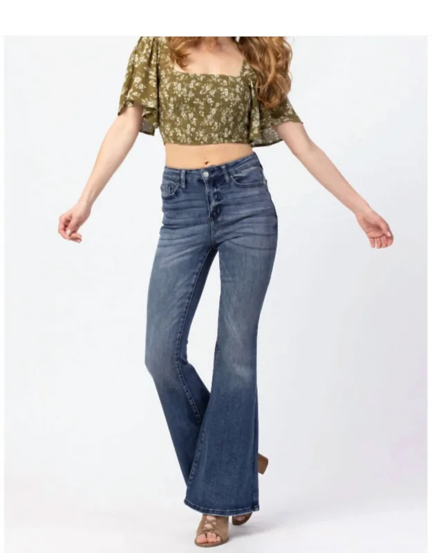 Contrast Trouser Flare Jeans
