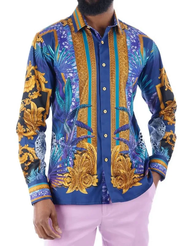 Rage Look Rhinestone Long Sleeve Shirt