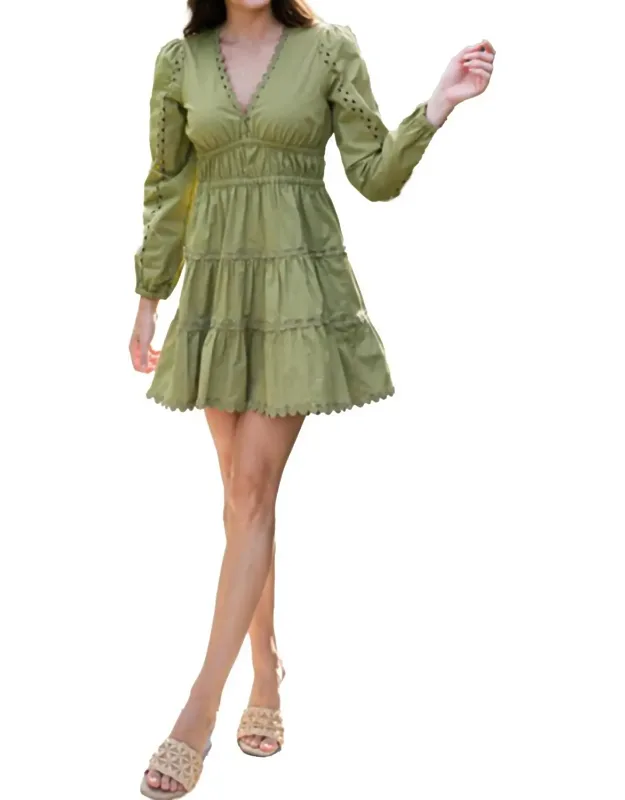 V-neck Ric Rac Mini Dress