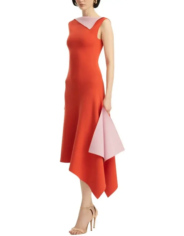 Sleeveless Two Tone Knit Dress