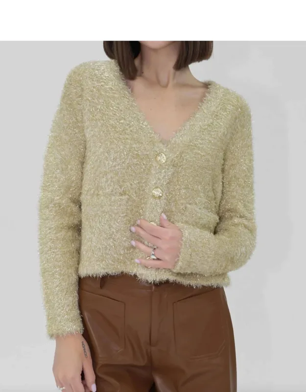 Metallic Cardigan Sweater