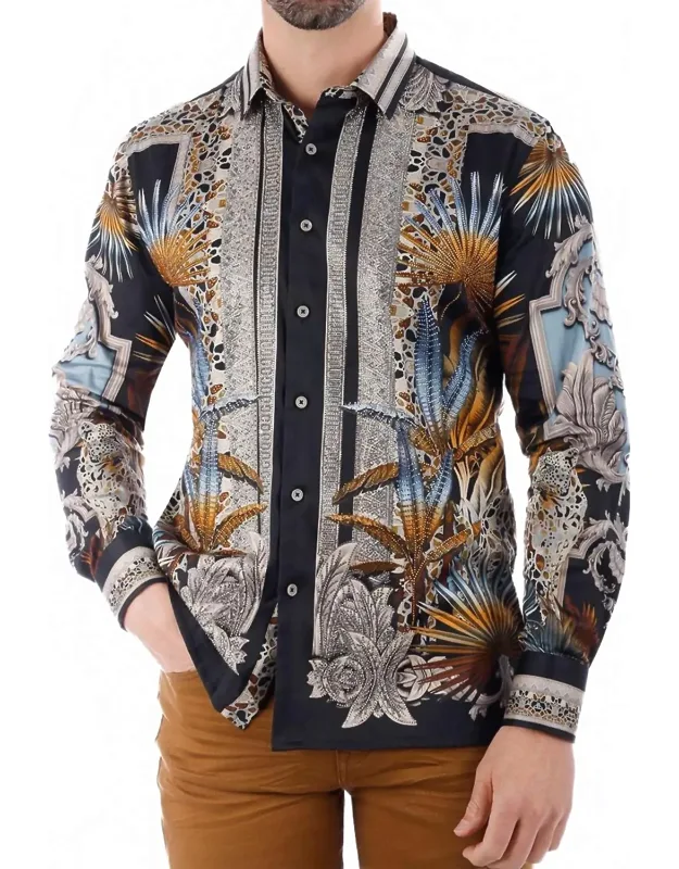 Rage Look Rhinestone Long Sleeve Shirt
