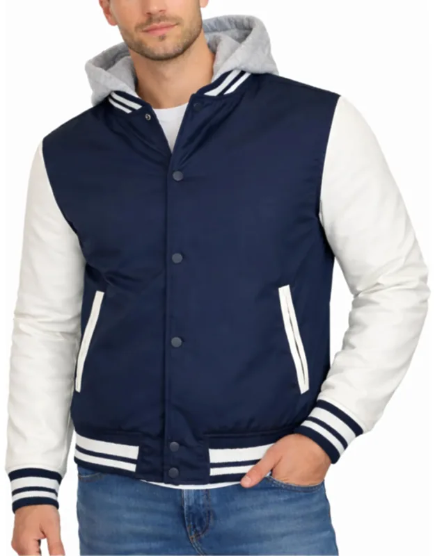 Hooded Varsity Jacket W/ Detachable Hood