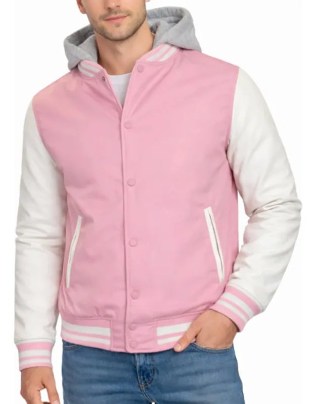 Hooded Varsity Jacket W/ Detachable Hood