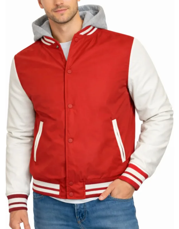 Hooded Varsity Jacket W/ Detachable Hood