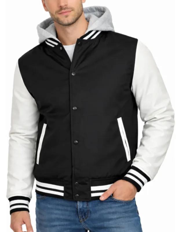 Hooded Varsity Jacket W/ Detachable Hood