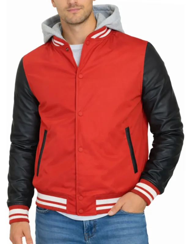Hooded Varsity Jacket W/ Detachable Hood