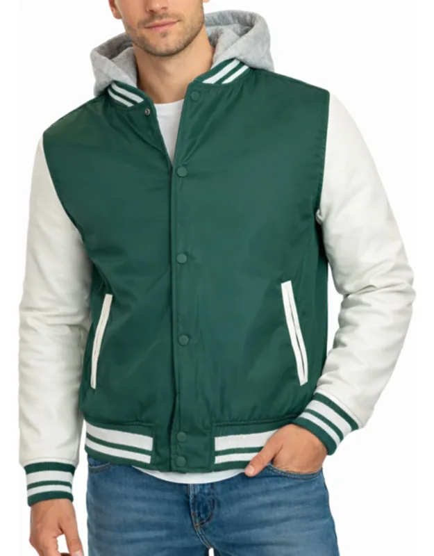 Hooded Varsity Jacket W/ Detachable Hood